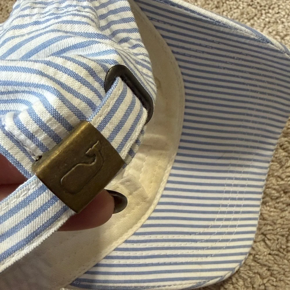 Vineyard Vines blue seersucker baseball hat Kentucky Derby